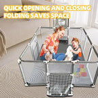 Large waterproof indoor baby playpen by Nova Mart with safety barrier fence, ideal for keeping babies secure and contained indoors.