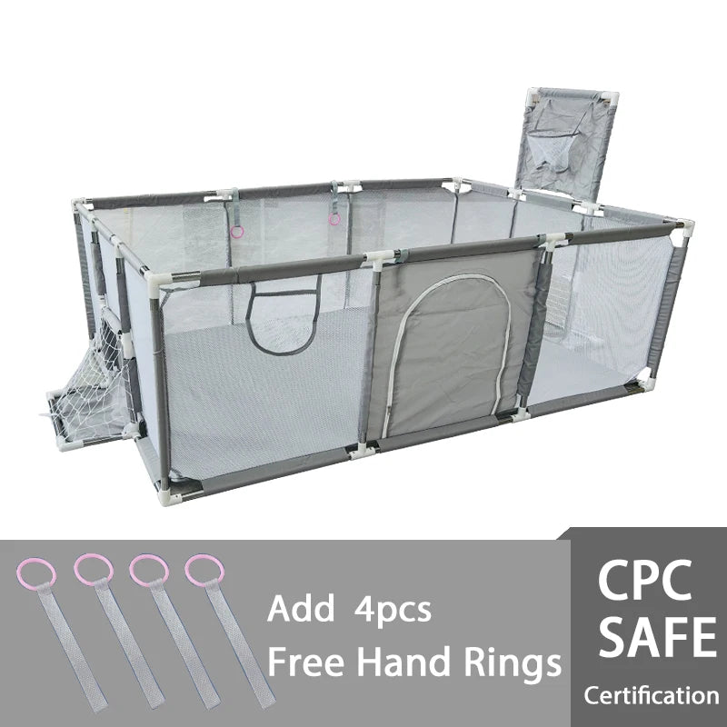 Large Nova Mart baby safety playpen with soft padding and ball pool, designed for safe and fun indoor play for kids.
