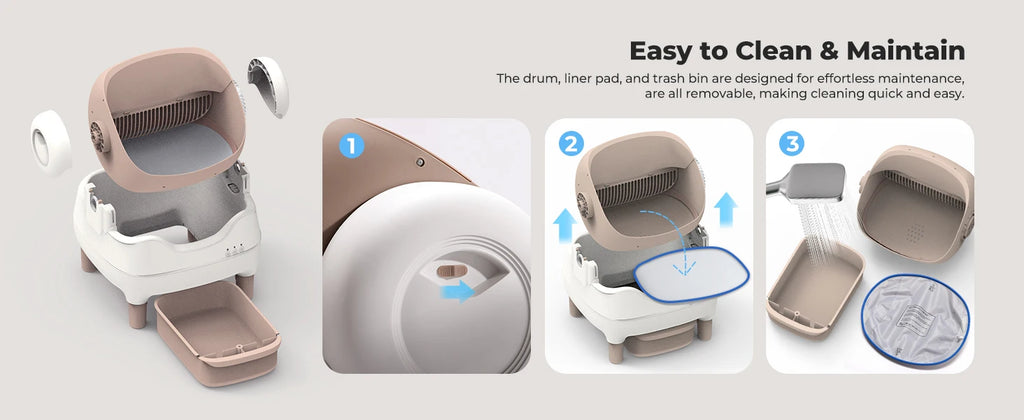 Self Cleaning Litter Box, Automatic Cat Litter Box with APP Control, Odor-Free  Large Waste Bin, Open-Top for Multi Cats - Image 13