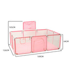 Safety baby playpen with basketball frame by Nova Mart, indoor kids playground, featuring colorful safety barriers and a basketball hoop.