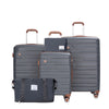 Set of five Nova Mart Travelhouse luggage pieces with TSA locks and spinner wheels, displayed in a travel-ready arrangement.