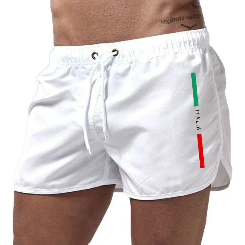 Men's Italy summer casual board shorts by Nova Mart, featuring a vibrant print and lightweight fabric for beach or poolside wear.