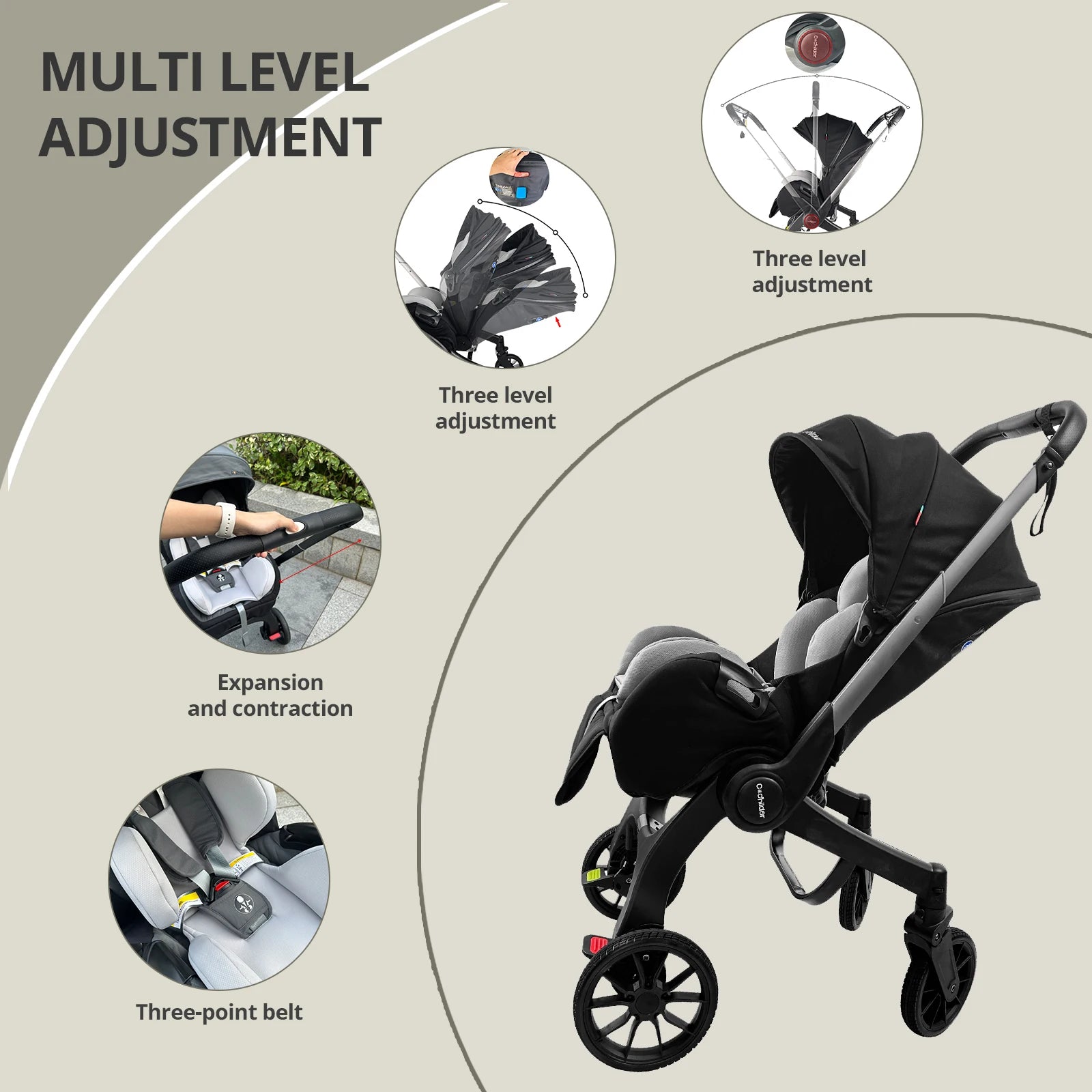 Camping cart with adjustable backrest
