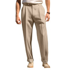 Men's slim fit formal dress pants by Nova Mart, solid color business trousers for men, tailored for a sleek professional look.