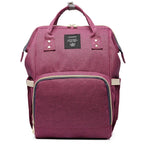 Large capacity Lequeen mummy diaper bag backpack by Nova Mart with multiple compartments for travel and daily use.