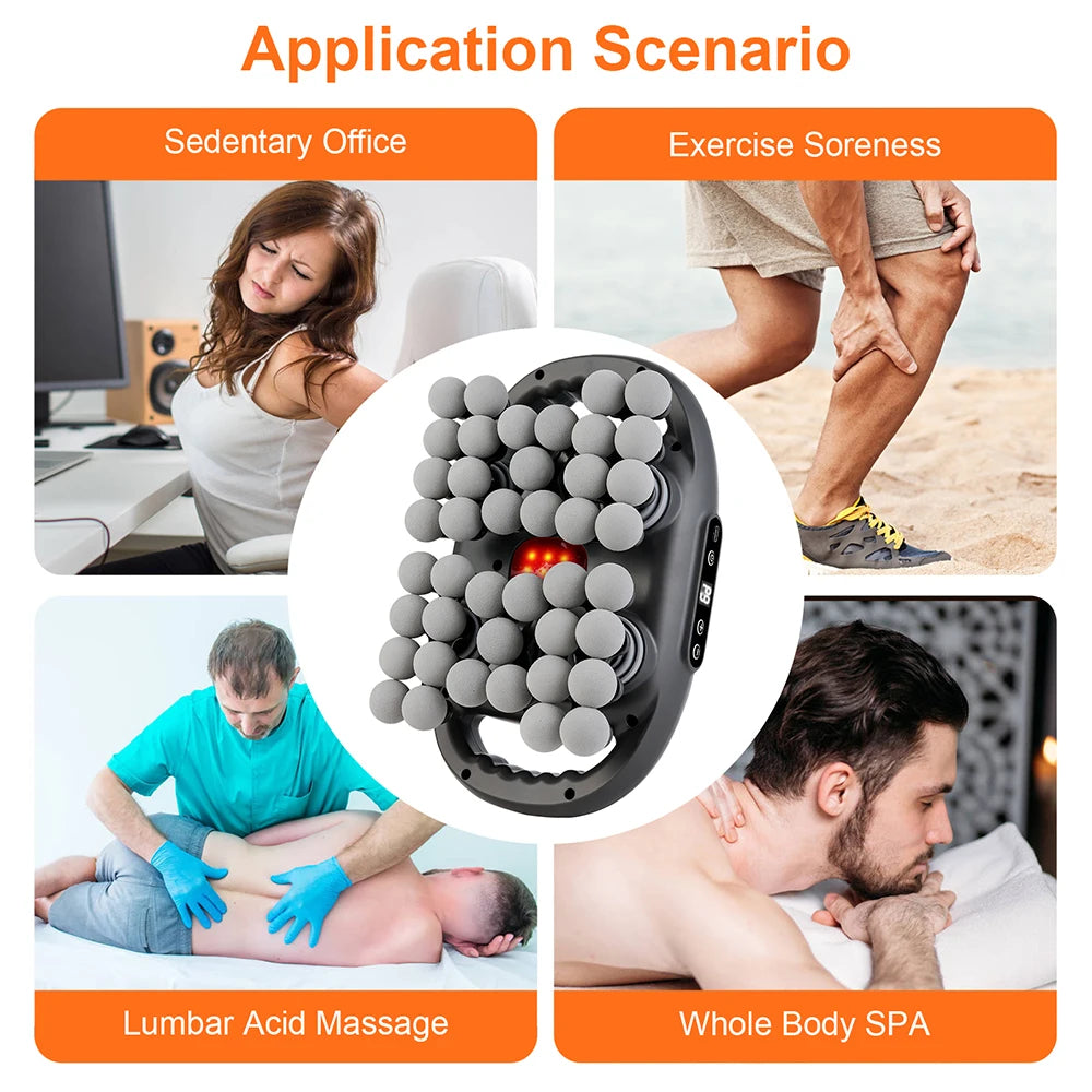 Wireless Nova Mart fascia gun with 42 massage heads for deep tissue body massage and muscle relaxation.