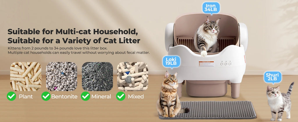 Self Cleaning Litter Box, Automatic Cat Litter Box with APP Control, Odor-Free  Large Waste Bin, Open-Top for Multi Cats - Image 14