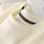 Men's breathable waffle round neck T-shirt by Nova Mart, short sleeve summer top with textured fabric and casual fit.