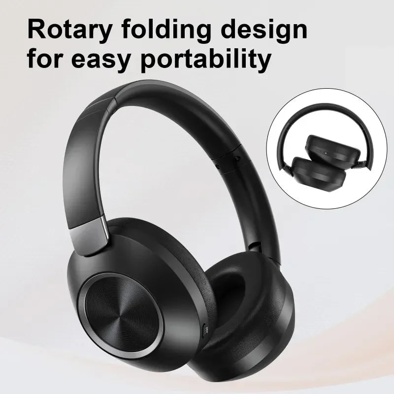 Wireless Bluetooth headset by Nova Mart with ANC, stereo sound, and 60-hour playback, designed for sports and gaming.
