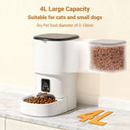 Programmable 4L Automatic Pet Feeder for Small Dogs Cats, Up to 6 Meals Daily, Timer/Portion Control, Pet Feeding Food Dispenser - Image 4