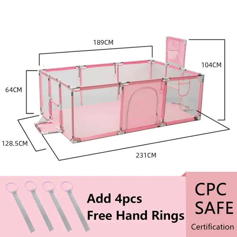 Large waterproof indoor baby playpen by Nova Mart, safety barrier fence with secure sides for child play and containment.