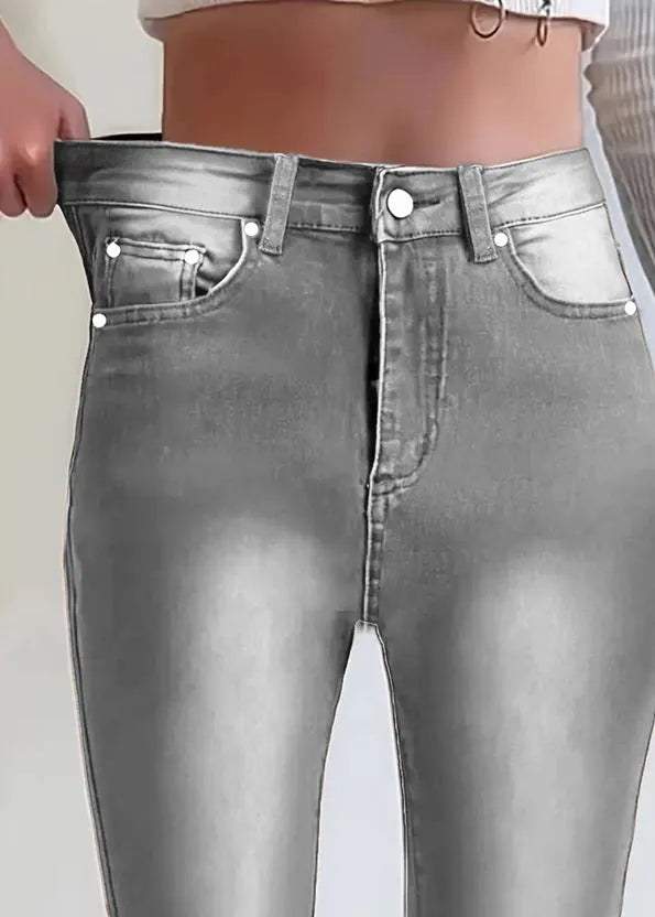American Retro brown straight-leg denim jeans by Nova Mart, showing front view of classic straight-leg style and durable denim fabric.