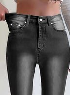 American Retro brown straight-leg denim jeans by Nova Mart, featuring classic fit and durable cotton fabric.