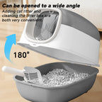 Nova Mart antibacterial enclosed cat litter box with odor lock feature, designed for pet care and hygiene.