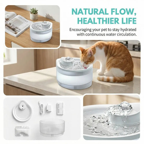 Automatic Pet Water Fountain – Continuous Fresh Water 2.5L