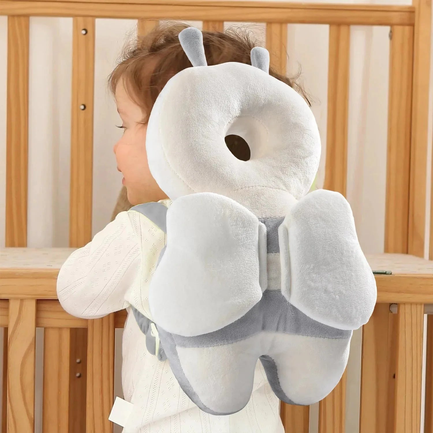 Nova Mart Baby Walker Head Protector Backpack safety pad, soft foam cushioning for baby safety during walking activities.