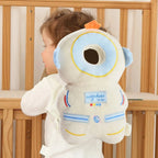 Nova Mart Baby Safety Head Protector Backpack with safety pad, soft cushioning, and adjustable straps in blue for toddler protection.