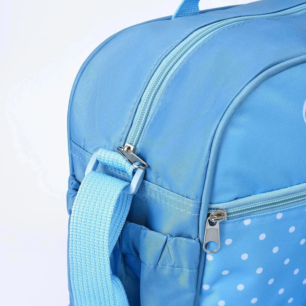 Large nylon bear print mommy diaper bag from Nova Mart with multiple compartments and a crossbody design for easy carrying.