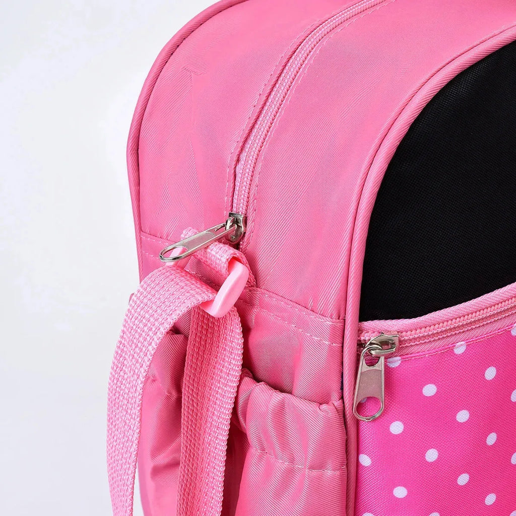 Large nylon diaper bag with bear print, Nova Mart mommy bag 5-piece set, crossbody design, spacious for baby essentials