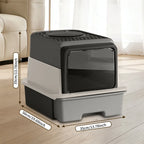 Nova Mart cat litter box with flip door, anti-splash design, and odour lock for clean pet care.