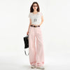 Cherry Blossom Wide-Leg Mop Jeans by Nova Mart featuring light wash denim and relaxed fit with wide legs.