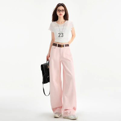 Cherry Blossom Wide-Leg Mop Jeans – 32in