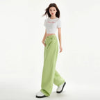 Cherry Blossom Wide-Leg Mop Jeans by Nova Mart, showcasing light wash denim with wide-leg fit and floral cherry blossom embroidery.