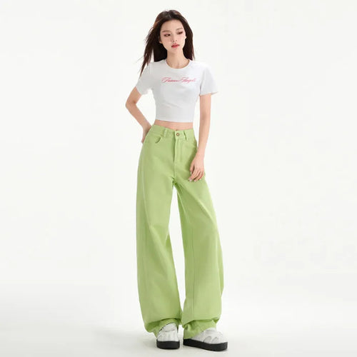 Cherry Blossom Wide-Leg Mop Jeans – 32in