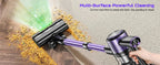 Nova Mart 10-in-1 cordless stick vacuum cleaner with 55Kpa suction and 500W motor, shown in a modern cleaning setting
