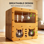 Double Cat Head Cat Scratcher Sofa by Nova Mart, 45cm double-layer pet care scratcher for cats with a cozy sofa design.