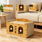 Large Nova Mart Double Door Cat Scratcher Sofa with two doors and cozy interior, ideal for pet care and entertainment.