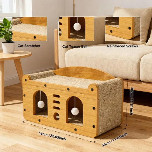 Double Door Cat Scratcher Sofa – 56cm