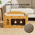 Double layer Nova Mart cat scratcher sofa with woven sisal surfaces and cozy plush cushions for feline scratching and lounging.