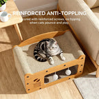 Double layer Nova Mart cat scratcher sofa with upgraded design, 56cm long, featuring scratching surfaces and cozy lounging areas.
