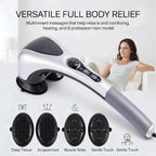 Dual-head electric massager with infrared heat and speed control from Nova Mart, showing the device with adjustable settings.