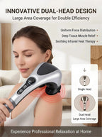 Dual-head electric massager with infrared heat and speed control, designed for relaxing muscle relief from Nova Mart.