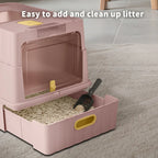 Nova Mart dual opening fully enclosed cat litter box with front and top access for easy cleaning and odor control.