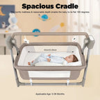 Electric baby cradle swing by Nova Mart with Bluetooth and remote control, suitable for infants aged 0–36 months, shown in the image.