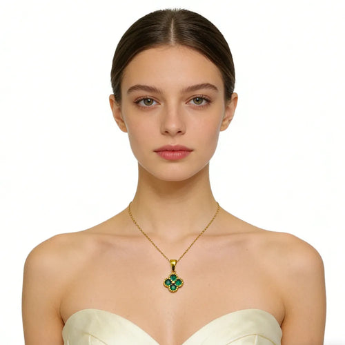 Green 4-Leaf Clover Necklace – Lucky