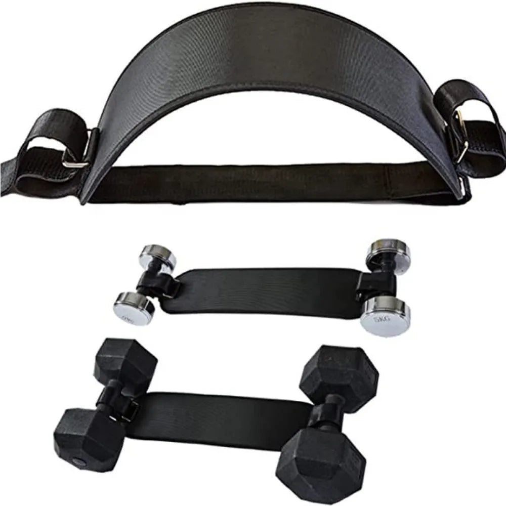 Nova Mart hip thrust belt with dumbbell waist strap for gym and home workouts, shown supporting the hips during exercise.