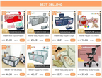Light gray IMBABY baby playpen with pull ring and ball box by Nova Mart, designed for safe play and containment.