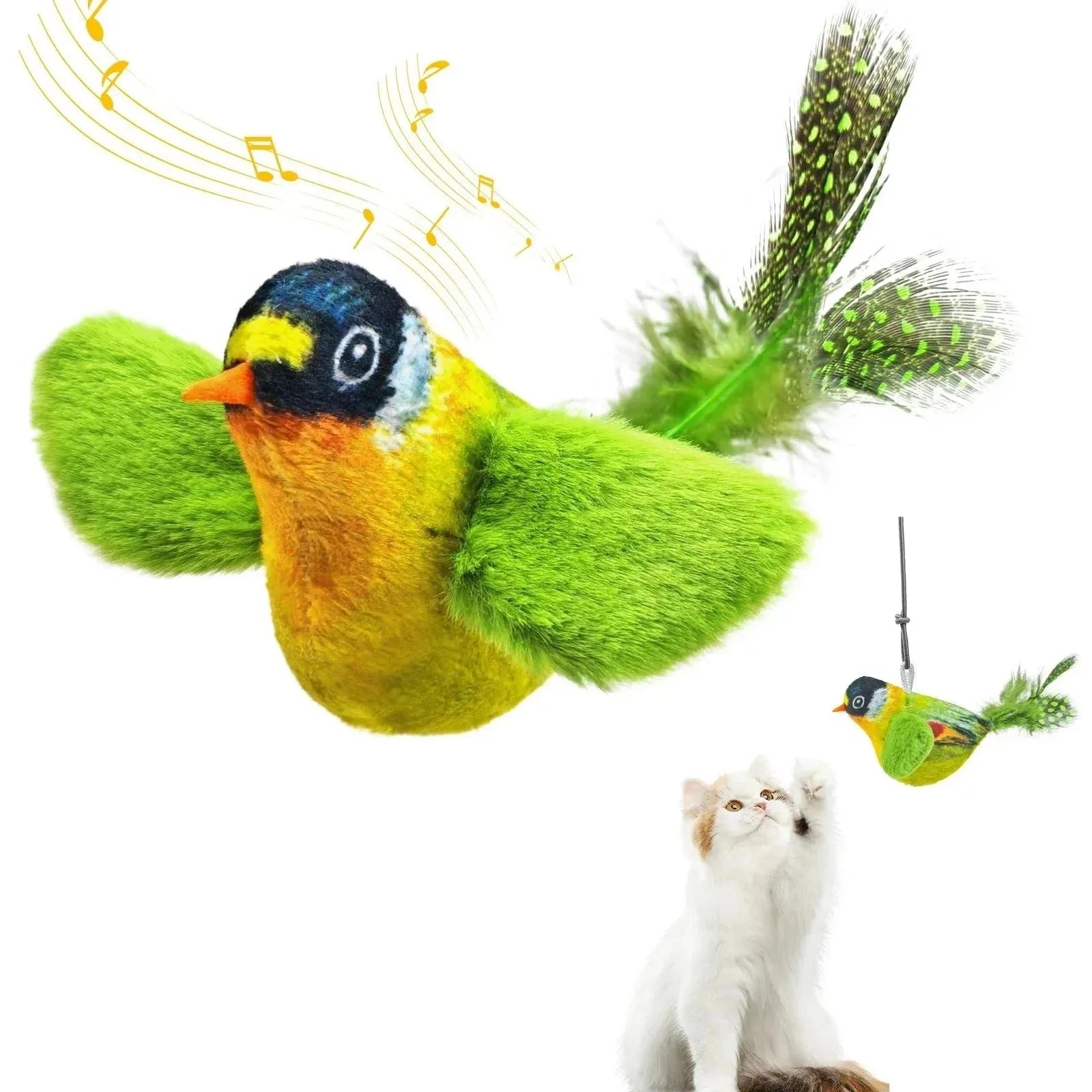 Interactive Chirping Bird Cat Toy – Feather - Image 2