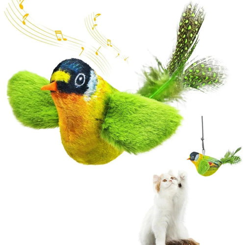 Interactive Chirping Bird Cat Toy – Feather