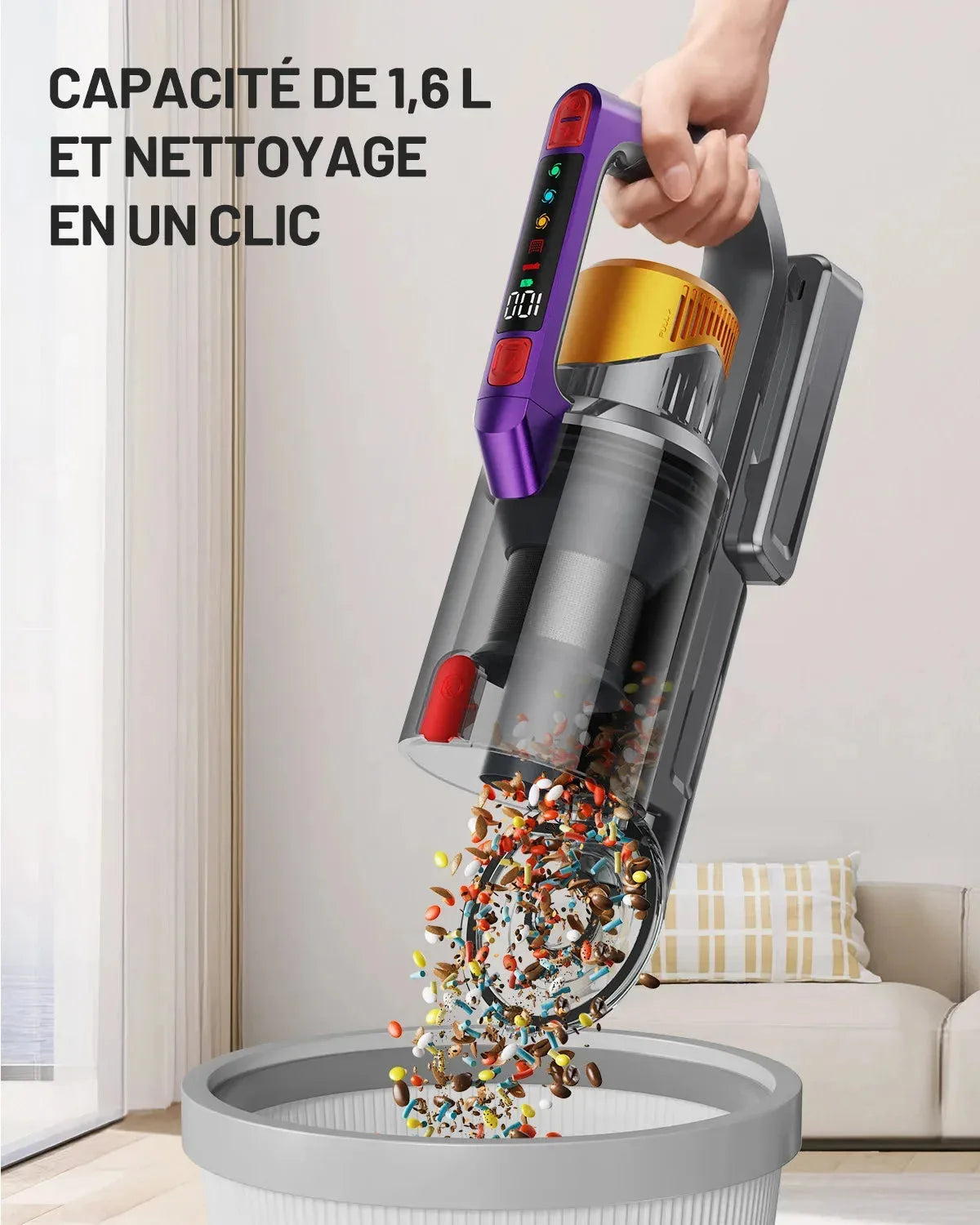 Nova Mart Kissof S17 Pro cordless vacuum cleaner with 550W power, 55Kpa suction, and 60-minute runtime.