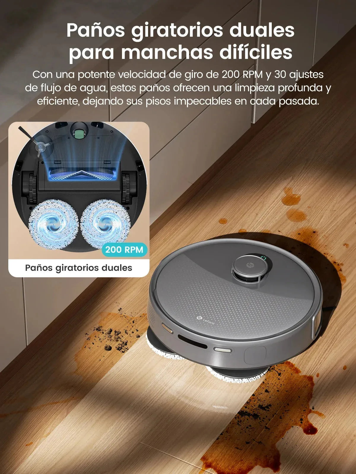 Nova Mart Lefant M3 Max robot vacuum and mop with 20000Pa suction, auto wash, and smart navigation in action.