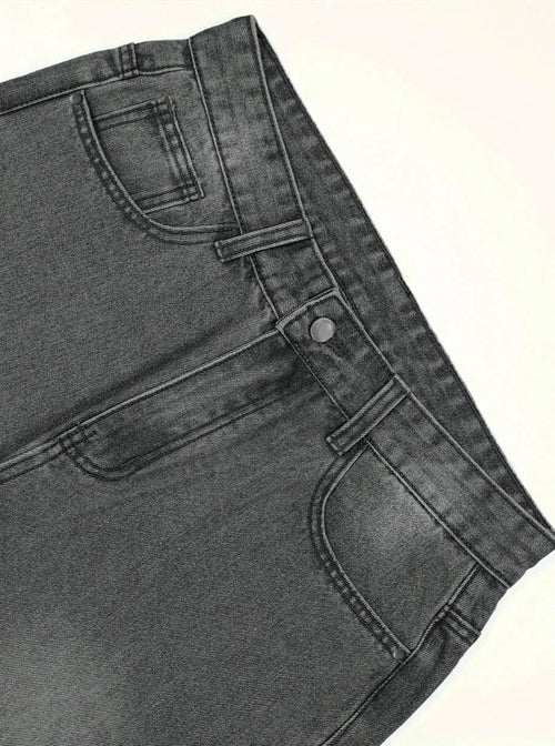 Men's Anime Star Patch Casual Jeans – Embroidered Star Patch 30inch