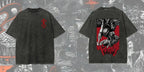 Men's Berserk anime graphic T-shirt by Nova Mart featuring a washed, oversized streetwear style, with bold anime-themed print.