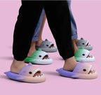 Men's gradient shark slippers from Nova Mart, non-slip bathroom shoes with a fun shark design and comfortable slip-on style.