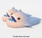 Men's gradient shark slippers from Nova Mart featuring non-slip soles, colorful shark design, and comfortable bathroom shoe style.