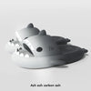 Men's gradient shark slippers by Nova Mart, non-slip bathroom shoes with colorful shark design and comfortable rubber soles.